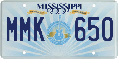 MS license plate MMK650