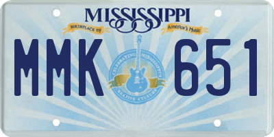 MS license plate MMK651