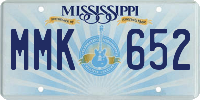 MS license plate MMK652