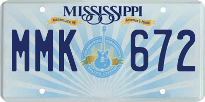 MS license plate MMK672