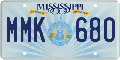 MS license plate MMK680
