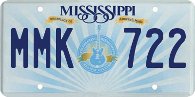 MS license plate MMK722