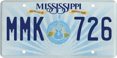 MS license plate MMK726