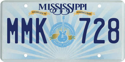 MS license plate MMK728