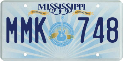MS license plate MMK748