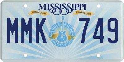 MS license plate MMK749