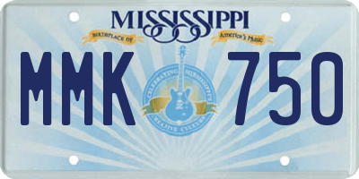 MS license plate MMK750