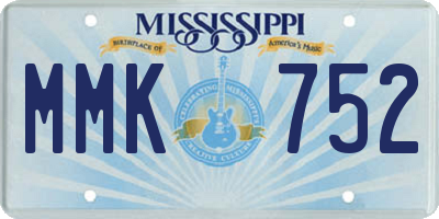MS license plate MMK752