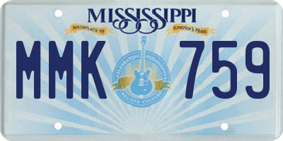 MS license plate MMK759