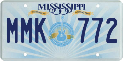 MS license plate MMK772