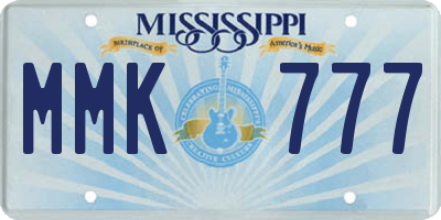 MS license plate MMK777