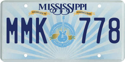 MS license plate MMK778