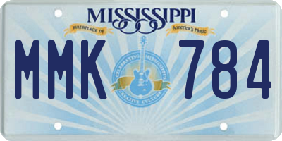 MS license plate MMK784