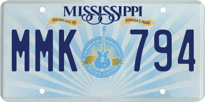 MS license plate MMK794
