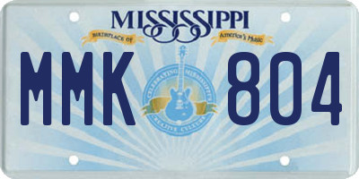 MS license plate MMK804