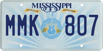 MS license plate MMK807