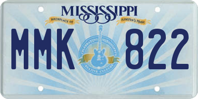 MS license plate MMK822