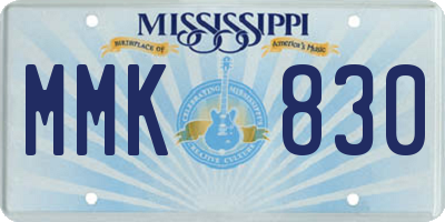 MS license plate MMK830
