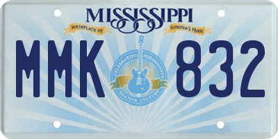 MS license plate MMK832