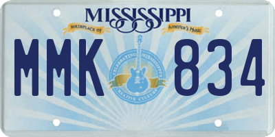 MS license plate MMK834