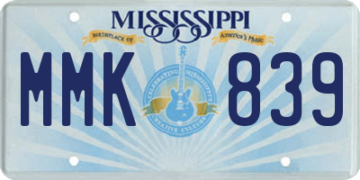 MS license plate MMK839