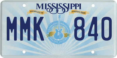 MS license plate MMK840