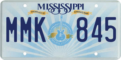 MS license plate MMK845