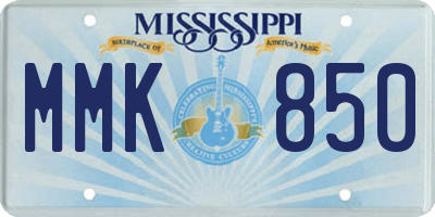 MS license plate MMK850
