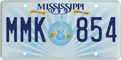 MS license plate MMK854