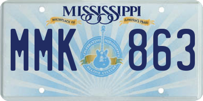 MS license plate MMK863