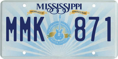 MS license plate MMK871
