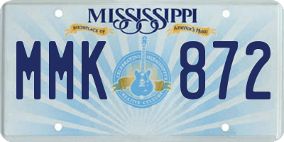 MS license plate MMK872