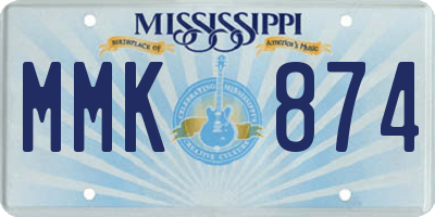 MS license plate MMK874