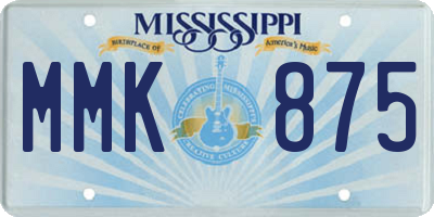 MS license plate MMK875