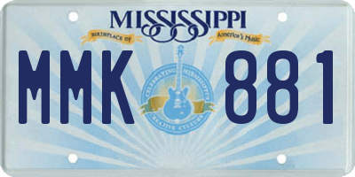 MS license plate MMK881
