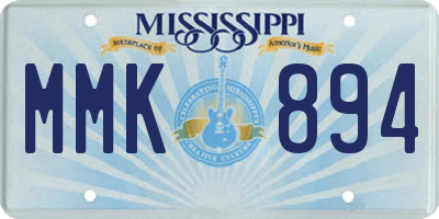 MS license plate MMK894