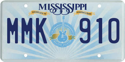 MS license plate MMK910