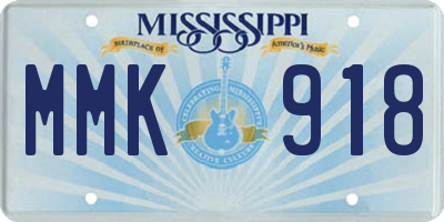 MS license plate MMK918