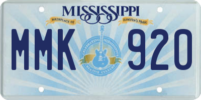 MS license plate MMK920