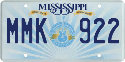 MS license plate MMK922
