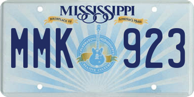 MS license plate MMK923