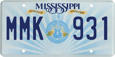 MS license plate MMK931