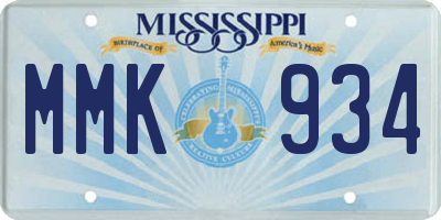 MS license plate MMK934