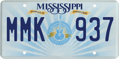 MS license plate MMK937