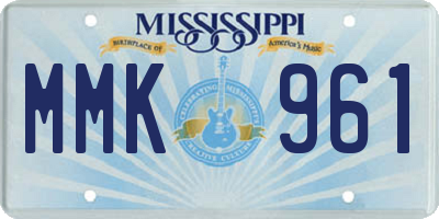 MS license plate MMK961