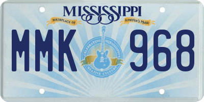 MS license plate MMK968