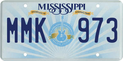 MS license plate MMK973