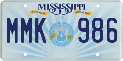MS license plate MMK986