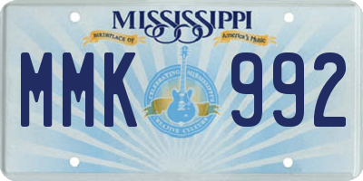 MS license plate MMK992