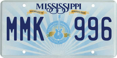 MS license plate MMK996